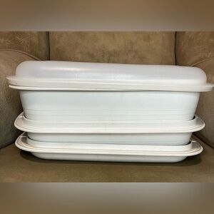 Tupperware vintage microwave oven set